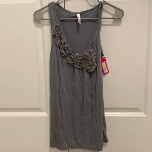 NWT Xhilaration Gray Floral Tank Top Y2K